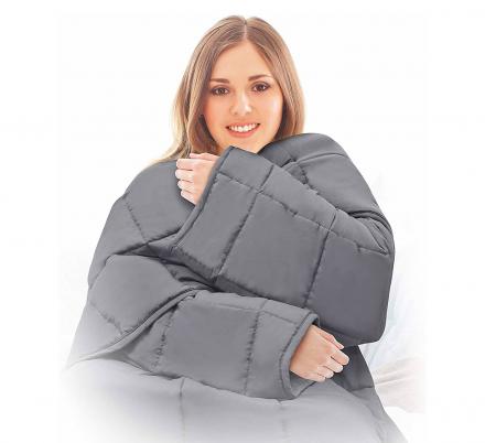 There's Now a Snuggie-Like Weighted Blanket With Sleeves To Calm Your Nerves On The Go