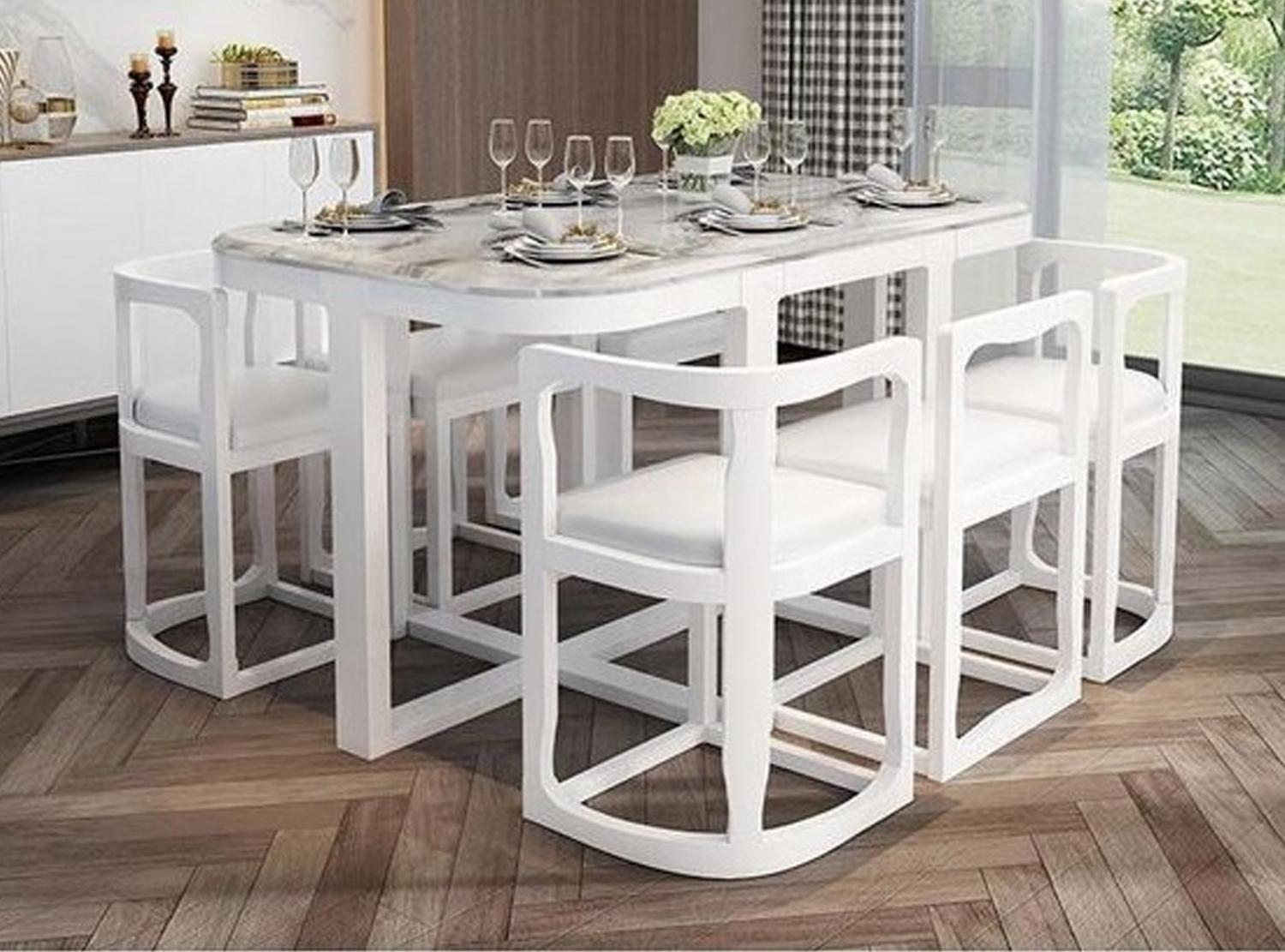 Space Saving Dining Table - Chairs Tuck Under Dining Table Unique Design For Tiny Homes