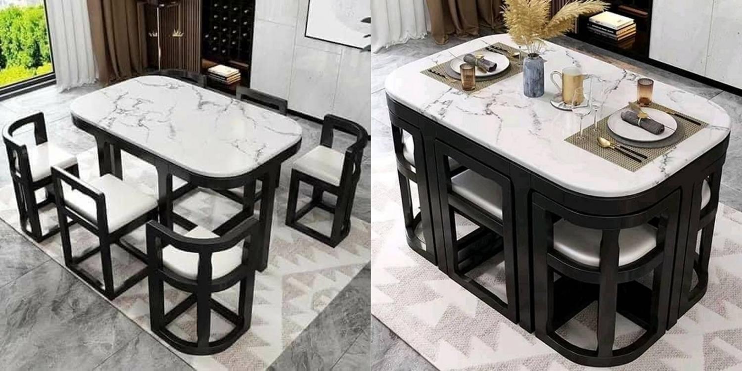 Space Saving Dining Table - Chairs Tuck Under Dining Table Unique Design For Tiny Homes