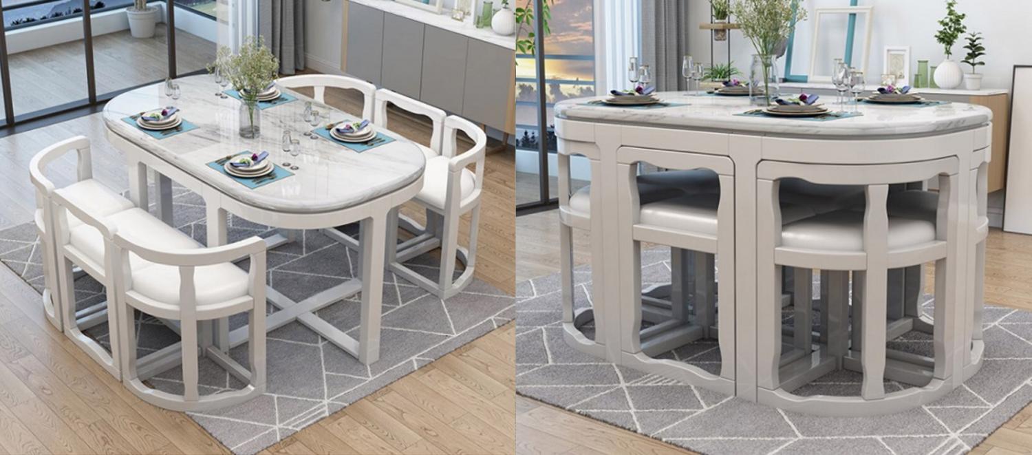 Space Saving Dining Table - Chairs Tuck Under Dining Table Unique Design For Tiny Homes