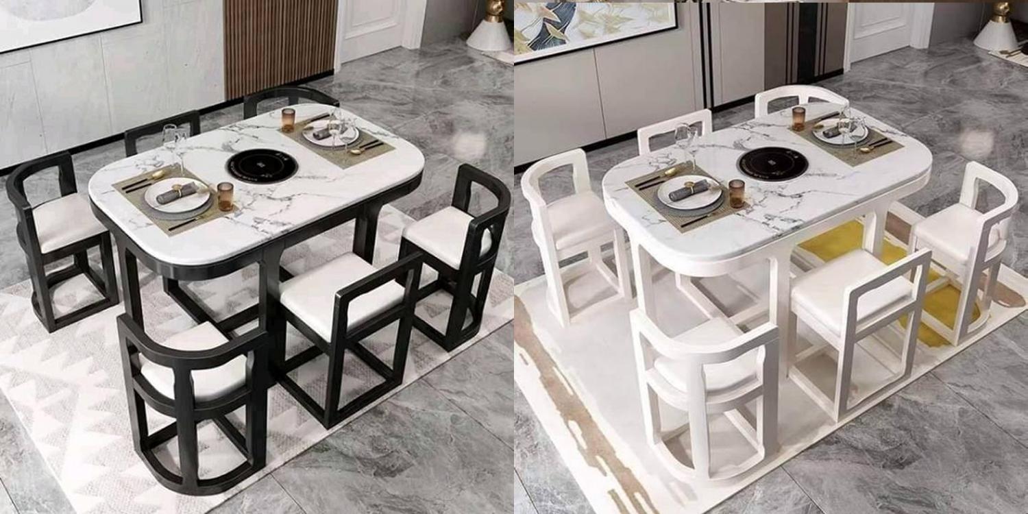 Space Saving Dining Table - Chairs Tuck Under Dining Table Unique Design For Tiny Homes