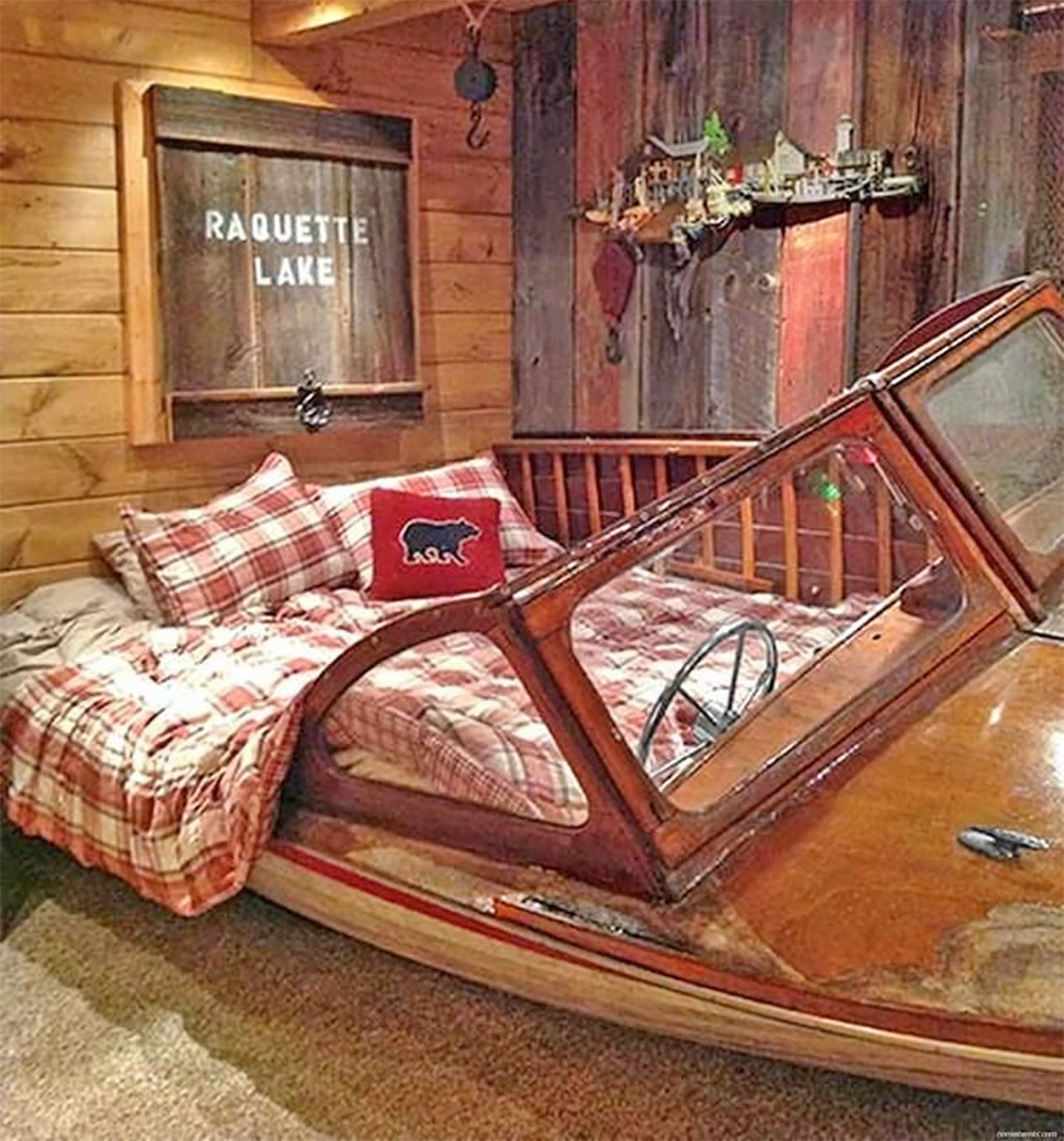 Queen Beds Made From Old Vintage Trucks - Retro trucks converted into queen beds