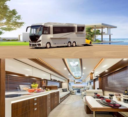 This Luxury Motorhome Has Its Own Builtin Garage For Your Car