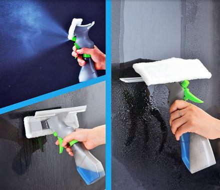 3-in-1 Window Cleaner With Spray Bottle, Wiper, and Squeegee