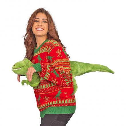 This 3D T-Rex Ugly Christmas Sweater Is Perfect For Dinosaur Lovers