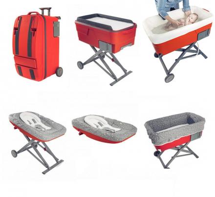 6-in-1 Ultimate Newborn Luggage, Turns Into a Rocker, Bassinet, Bathtub, Changing Table