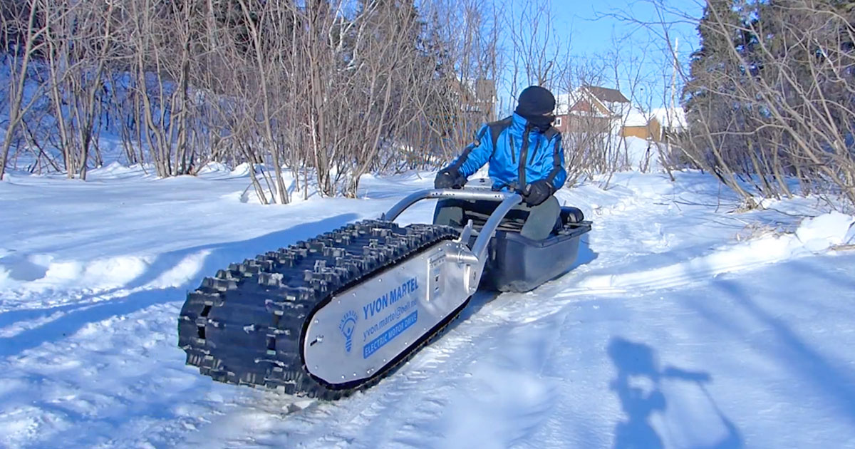 This All-Terrain Electric Track Sled Can Transport, Plow, Move
