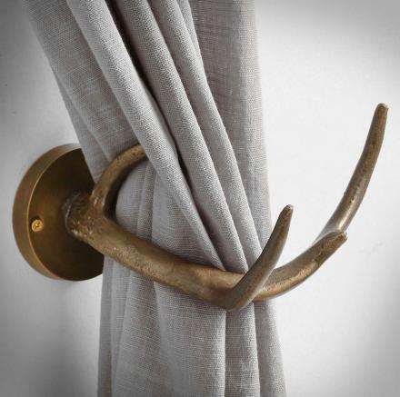 Every Hunting Lover Probably Needs These Faux Deer Antler Curtain Tiebacks