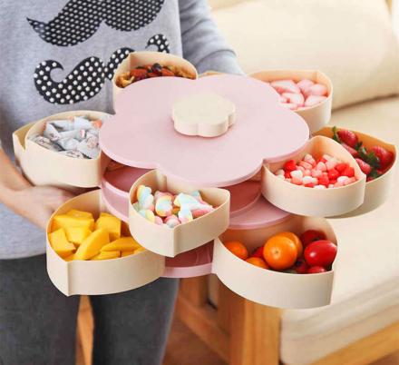 Automatic Flower Petal Snack Holder Holds 10 Different Snacks and Candies