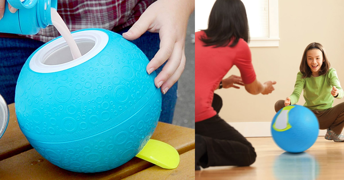 Ball Shaped Ice Cream Maker, Makes Ice Cream By Just Playing With It