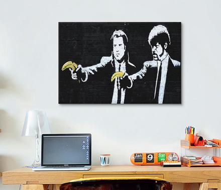 Banksy 'Pulp Fiction Bananas' Stretched Canvas Art