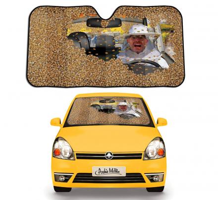 There's a Car Sunshade That Makes It Look Like Your Car Is Filled With Bees