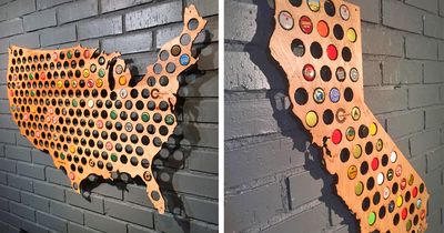 These Wooden Beer Cap Maps Are Perfect For Beer Cap Collectors