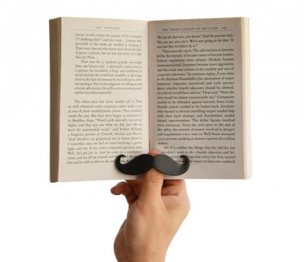 Book Mustache Easily Holds Your Book Open With a Mustache
