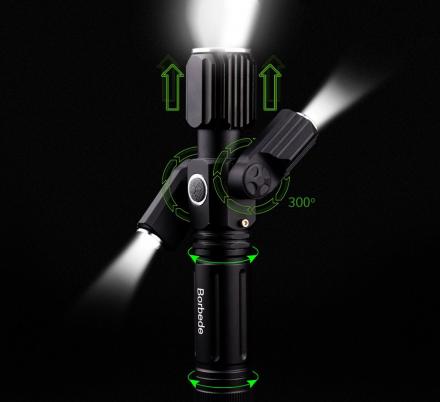 Borbede LED Flashlight with 3 Heads