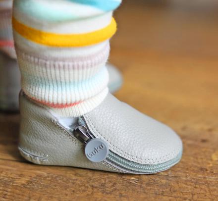 Buku Zip-Up Leather Baby Shoes