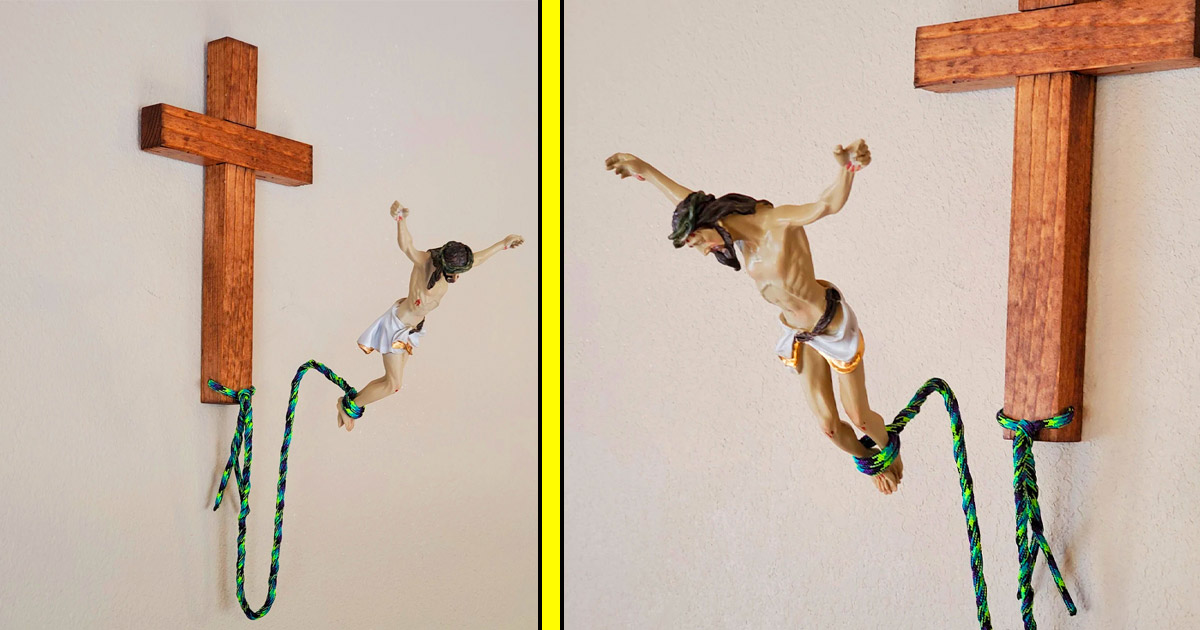 This Bungee Jumping Jesus Is Perfect For a Religious Person With a