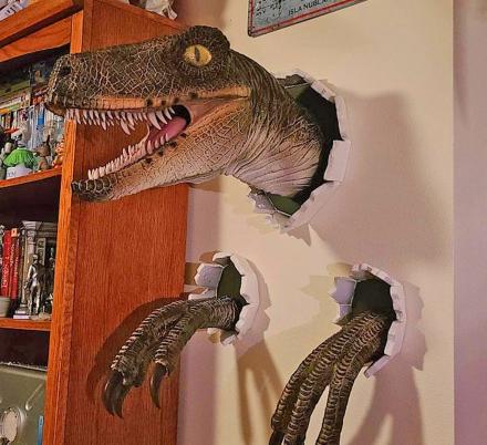 This Bursting Through Wall Dinosaur Is Perfect For Any Dino Loving Kid's Room
