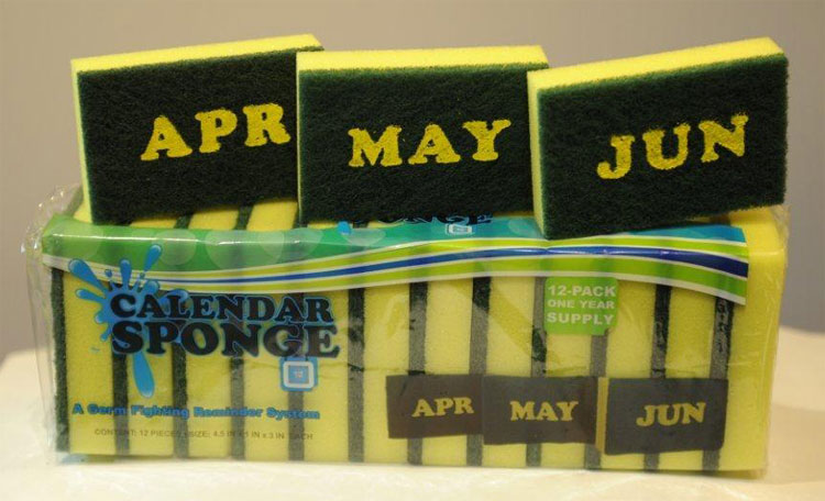 Calendar Sponges - Sponges With Months Written On Them