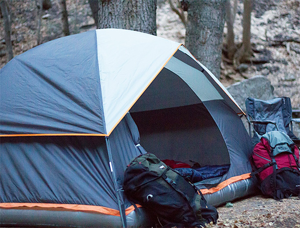 Tent with blow 2025 up mattress built in