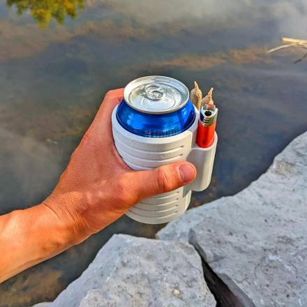 This Can Koozie Has Pockets To Hold Your Lighter and Two Joints