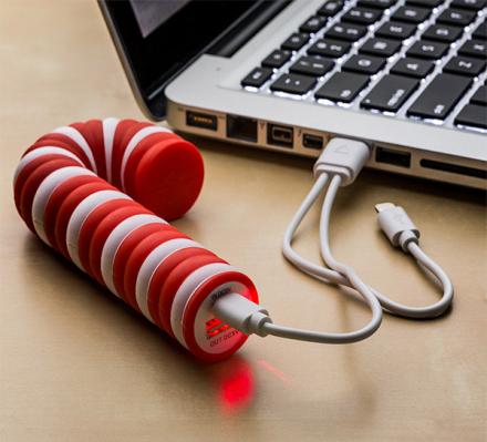 Candy Cane Phone Charging Portable Battery
