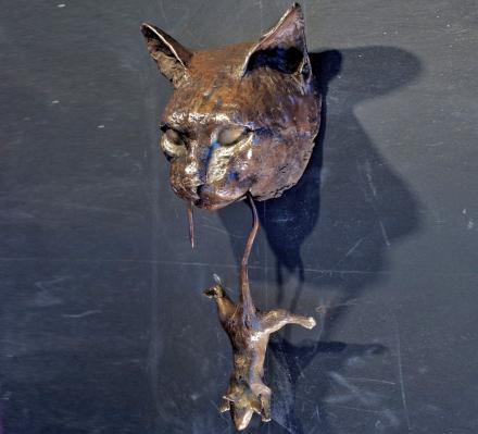 Cat and Mouse Bronze Door Knocker