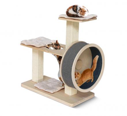 You Can Now Get Your Cat a Play Tower With A Running Wheel