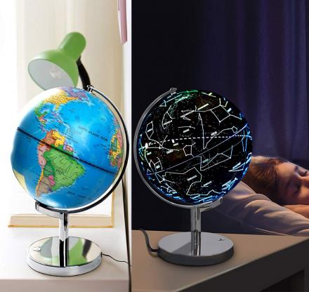 Celestial Globe Lamp Shows Earth During The Day, Constellations At Night