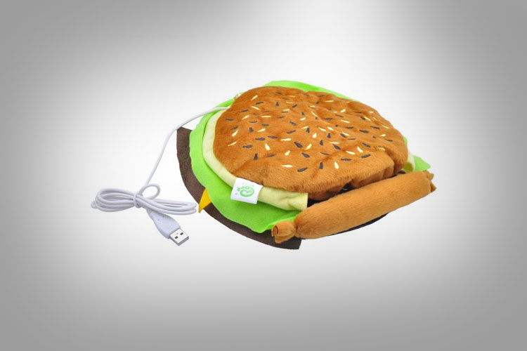 Cheeseburger Mouse Pad With Hand Warmer - Cheeseburger hand warmer for the office