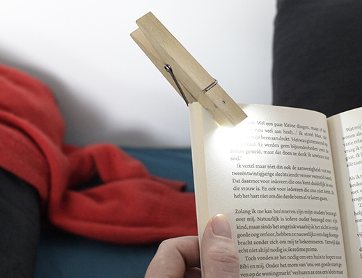 Clothespin Book Clip Reading Light