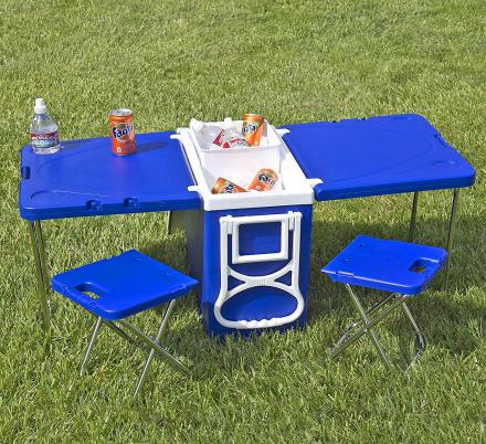 fold out picnic table and chairs