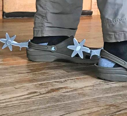 There Are Now Spurs That You Can Attach To The Back Of Your Crocs