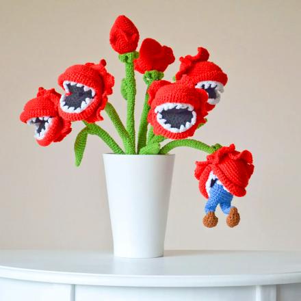 These Crochet Piranha Plants That Are Eating Mario Are Perfect For Any Retro Geeky Gamer