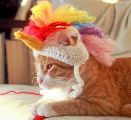 Crochet Unicorn Hat For Cats