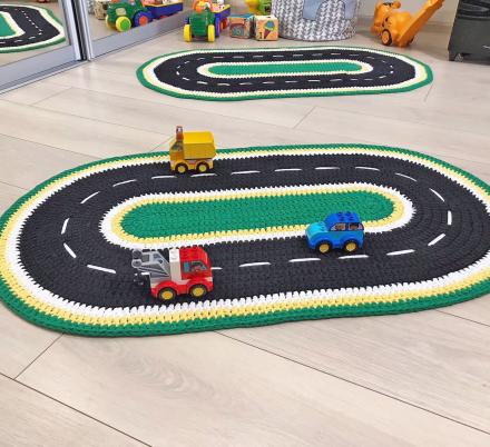 This Crotchet Racetrack Rug Is Perfect For Car Loving Kids