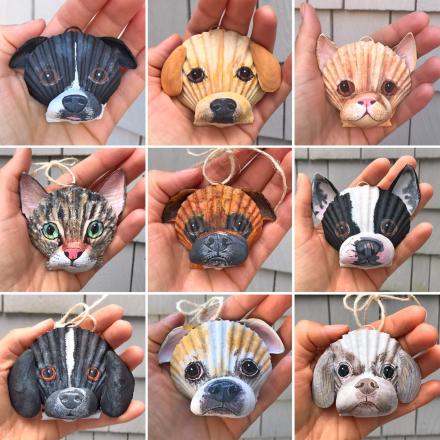 This Company Makes Custom Seashell Dog Portraits That Make Perfect Ornaments