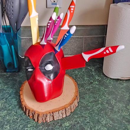 3D Printed Deadpool Knife Block for Marvel Fans - Cooking Gizmos