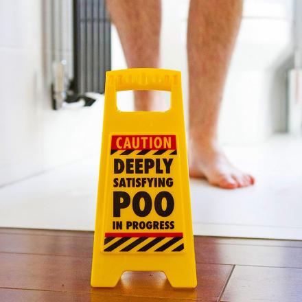 This Poo in Progress Caution Sign Is a Hilarious Warning Sign for Your Office Bathroom