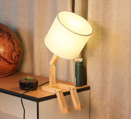 This Sad Man Adjustable Wooden Lamp Is How We All Currently Feel