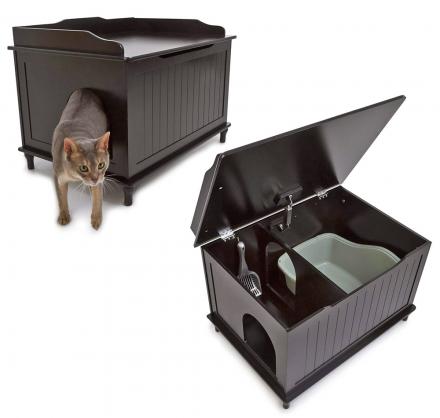 Designer Cat Litter Box - Side Table Kitty Litter Hider