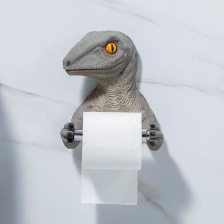 These Dinosaur Toilet Paper Holders Are a Must For Any Dino Loving Kids Bathroom