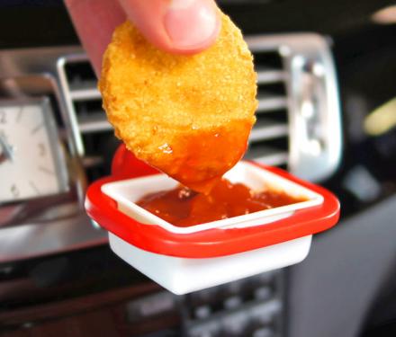 DipClip: Car Vent Dipping Sauce Holder