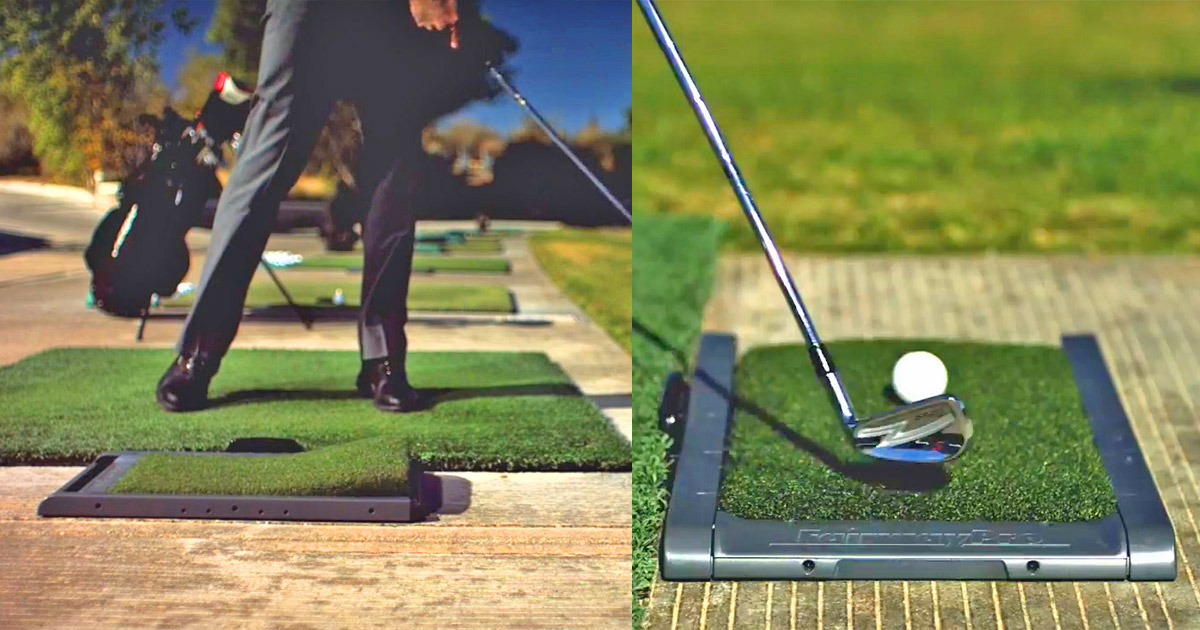 Divot Simulating Golf Mat Helps Practice On Natural Turf