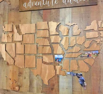 Wood Map Of Usa Document Your Travels With This Wooden U.S. State Photo Markings Map