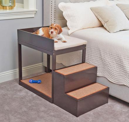 Bed with dog bed attached best sale