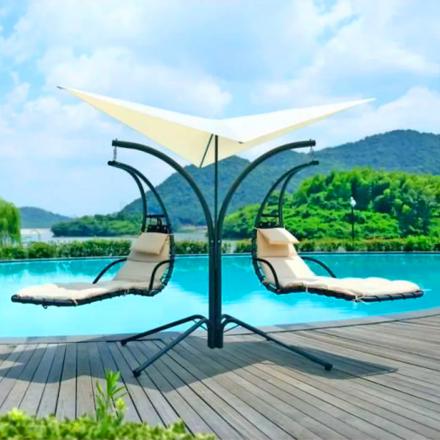 These Double Hanging Chaise Loungers Are Perfect For Poolside Naps