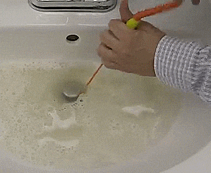 Drain Weasel Unclogs Your Drain Using a Long Bristled Wand That