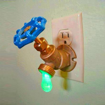 Faucet LED Night Light/ Steampunk/industrial 