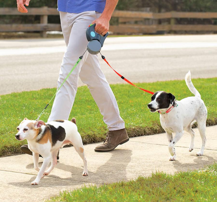 Dual Doggie Pet Leash Double Retractable Dog Leash For